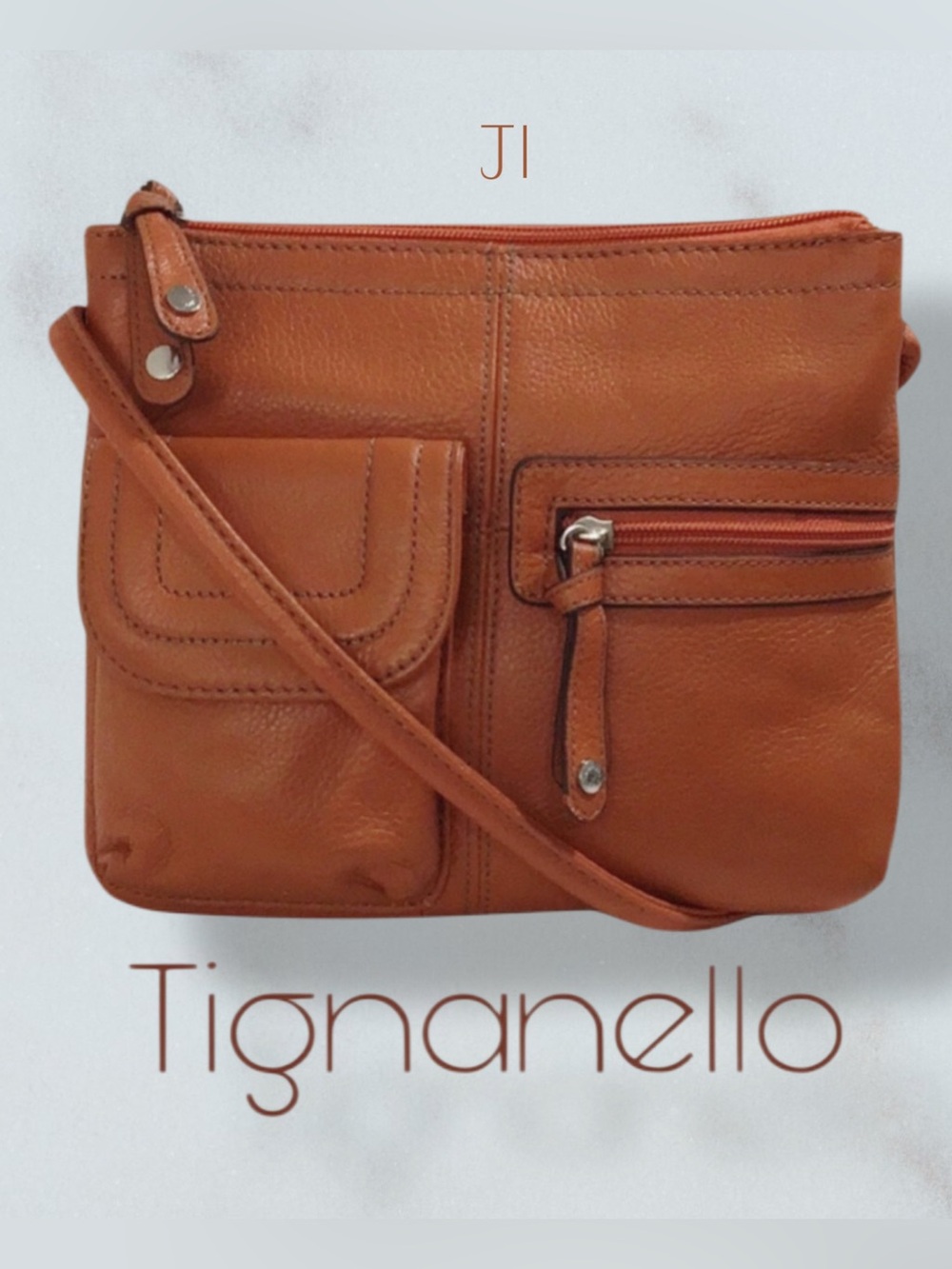 TIGNANELLO Leather Crossbody with Attached Organizer NEW